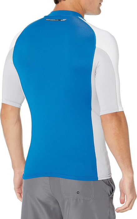 ONeill Premium Short Sleeve Lycra Rash Guard Ultra Blue/Cool Gray/White