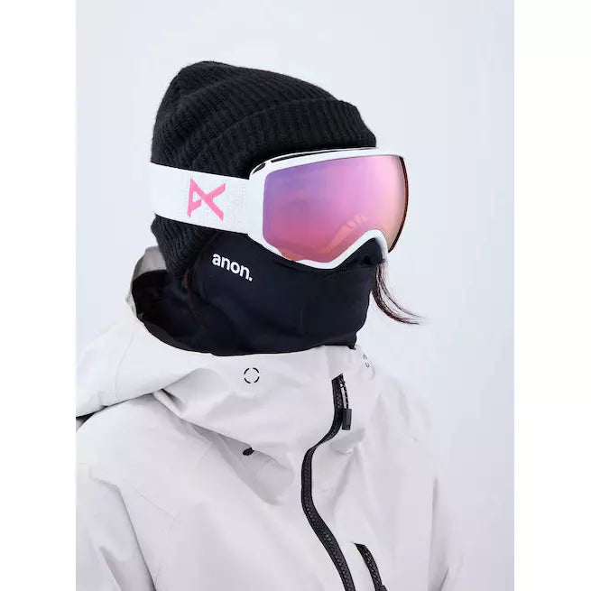 Anon WM1 Goggles + Bonus Lens + MFI® Face Mask-White/Cloudy Pink