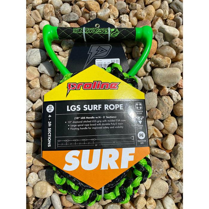 Performance Ski and Surf 25 Pro Surf Rope / Handle Combo - Slime Green/Black