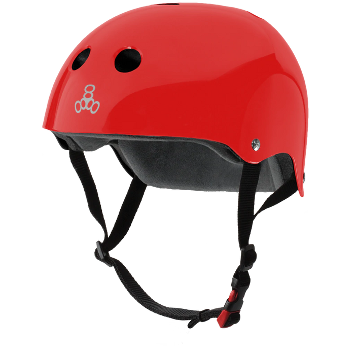 Triple Eight The Heed Helmet Black Rubber w/  Red XXL Only