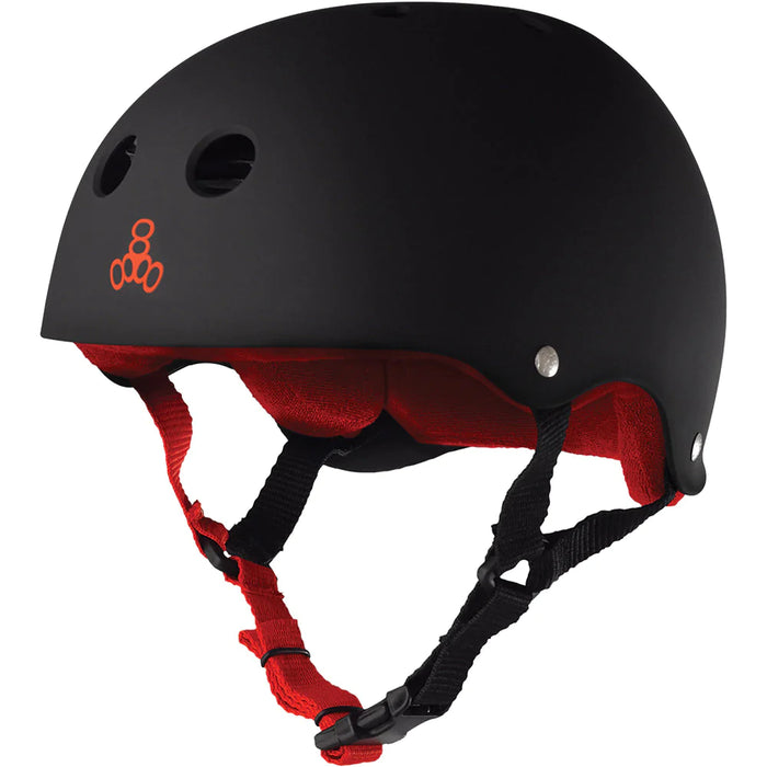Triple Eight Sweatsaver Helmet-Black Rubber/Red