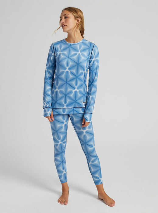 Burton Womens  Midweight Base Layer Crew Blue Dailola Shibori