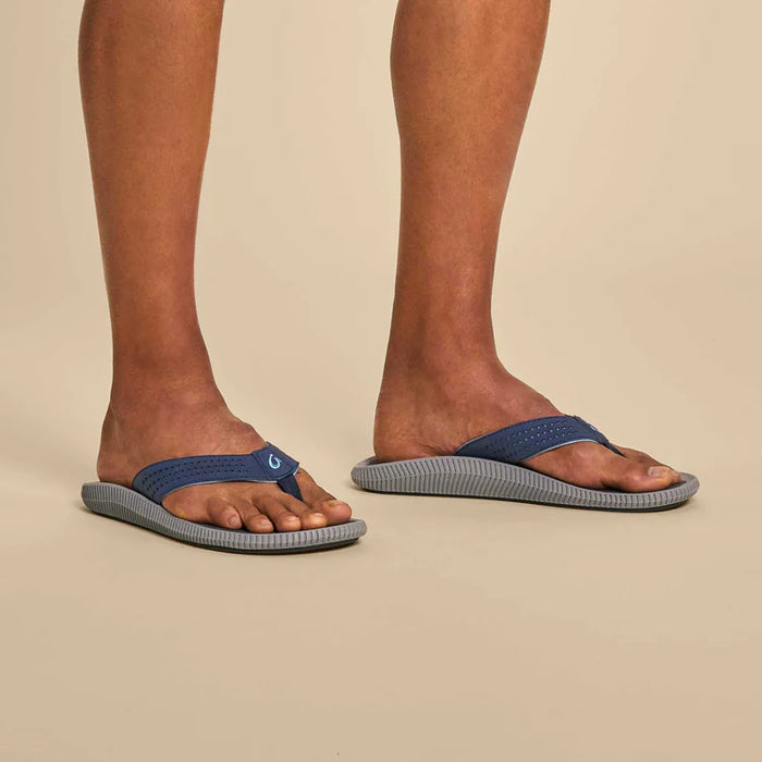 OluKai Ulele Mens Sandal Blue Depth / Charcoal