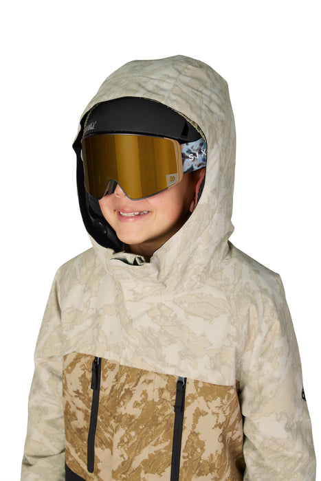 686 BOYS GEO INSULATED JACKET - Limestone Scratch Colorblock