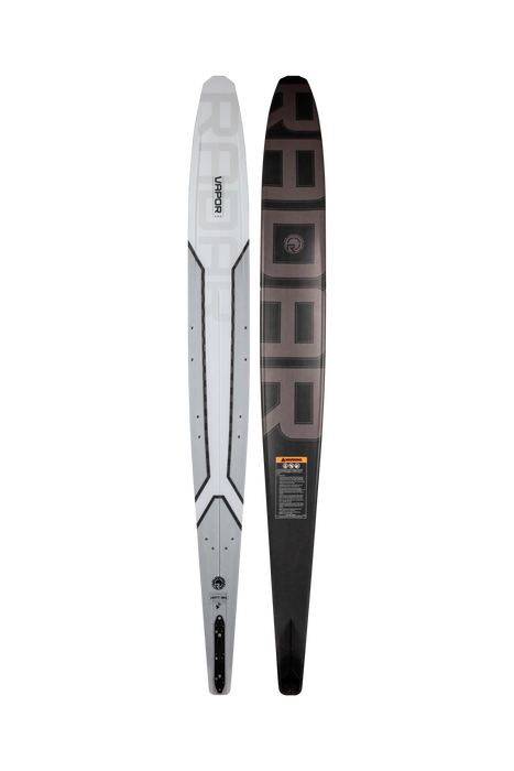 2027 Radar Vapor Pro Build Slalom Ski showing top and base graphics in Cloud White.
