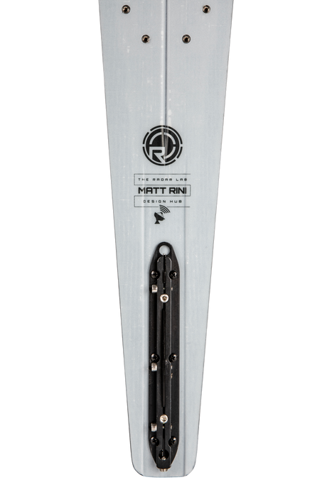 2027 Radar Vapor Pro Build Slalom Ski tail detail in Cloud White.
