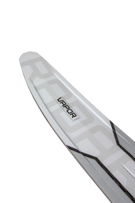 2027 Radar Vapor Pro Build Slalom Ski tip detail in Cloud White.