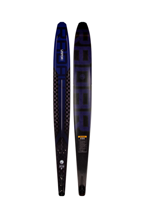 2027 Radar Vapor Pro Build Slalom Ski showing top and base graphics in Indigo Purple.