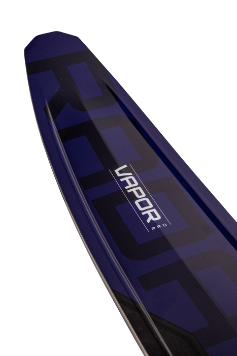 2027 Radar Vapor Pro Build Slalom Ski tip detail in Indigo Purple.