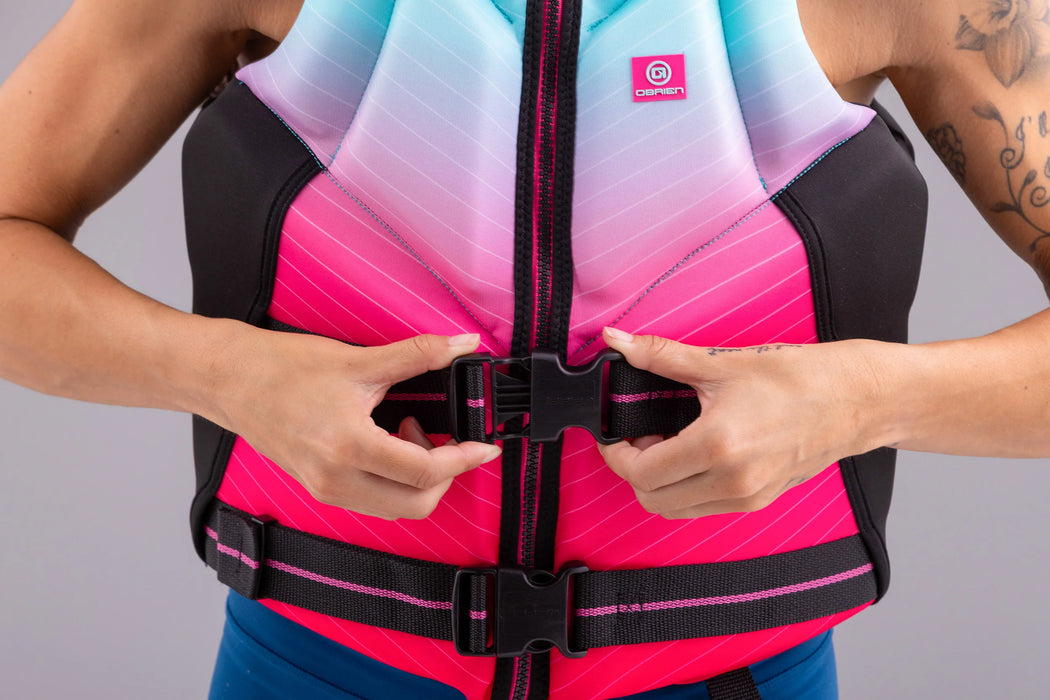 Obrien Womens Aviator Life Vest (Pink/Aqua) -