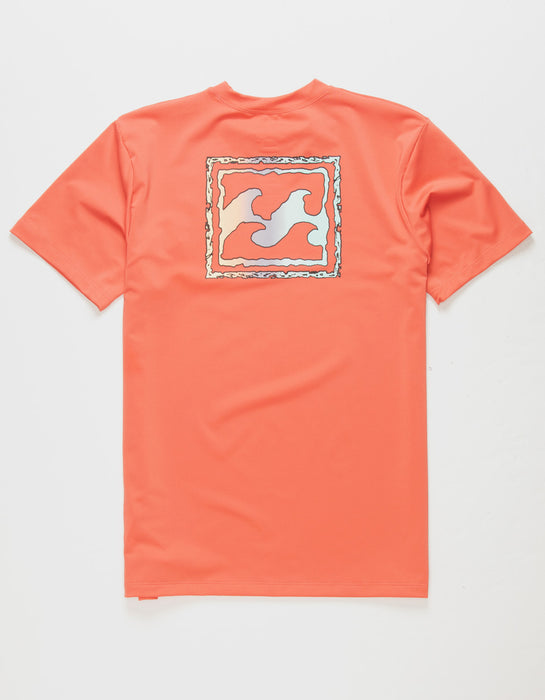 Billabong Crayon Wave SS Youth Rash-Coral