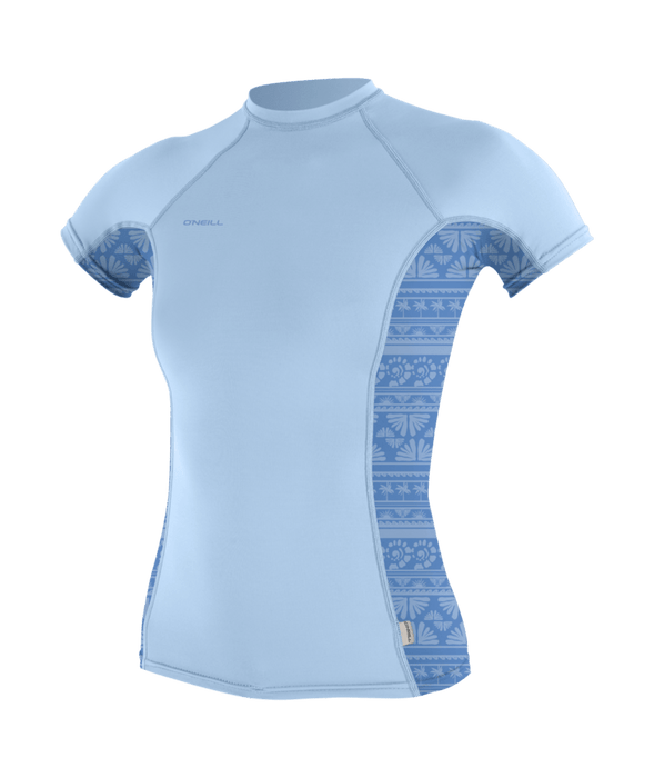 Oneill Womens Hyperfreak Skins S/S Rash Guard - CHAMBLU/SURFABST