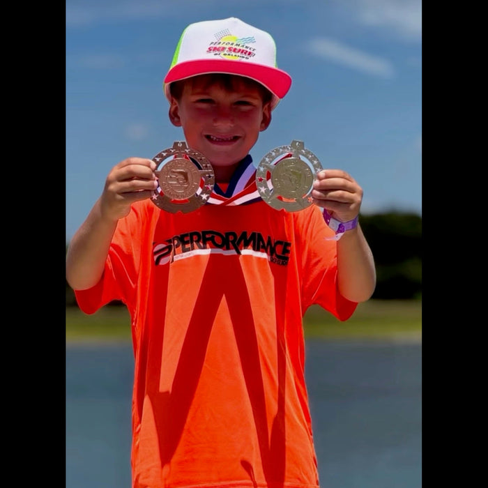 Performance Ski and Surf Youth Dryfit Short Sleeve T-Shirt Neon Orange