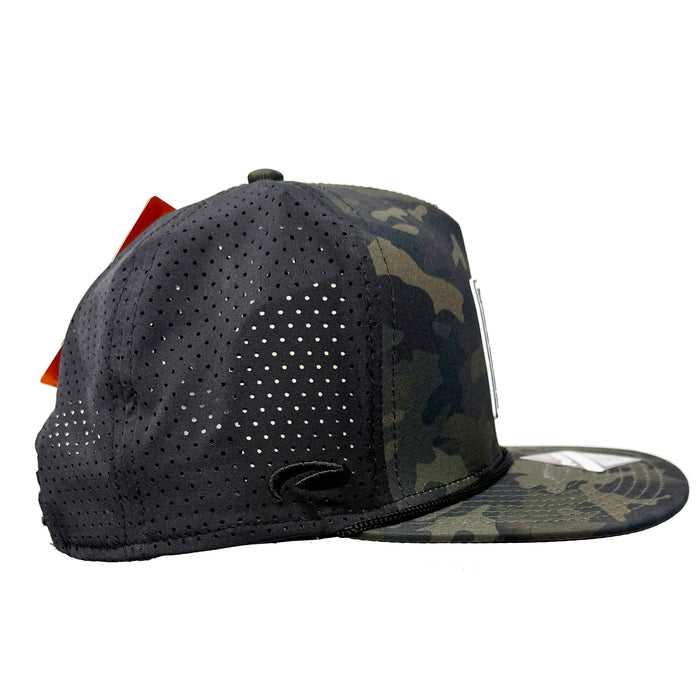Performance Rubber P Logo Tech Snap Back Hat - Black Camo