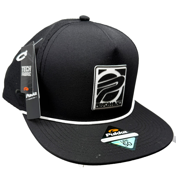 Performance Rubber P Logo Tech Snap Back Hat - Black