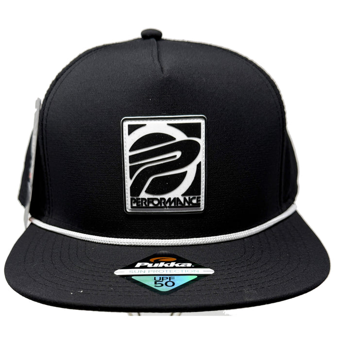 Performance Rubber P Logo Tech Snap Back Hat - Black