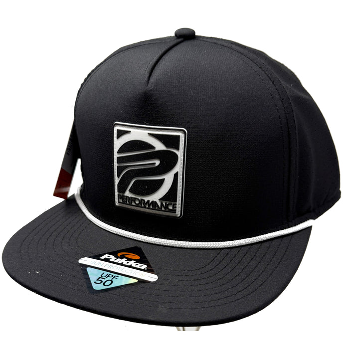 Performance Rubber P Logo Tech Snap Back Hat - Black