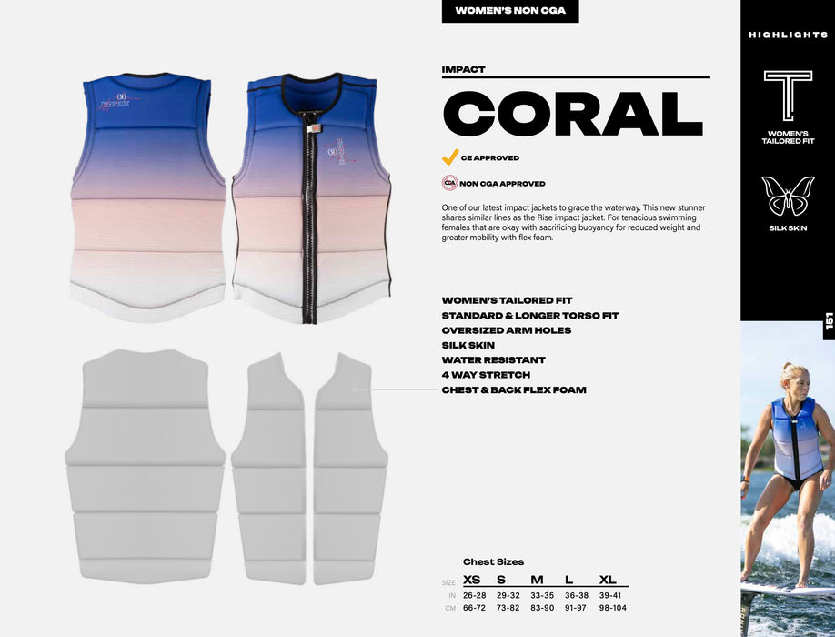 Ronix 2025 Coral Women's CE Approved Impact Competition Vest