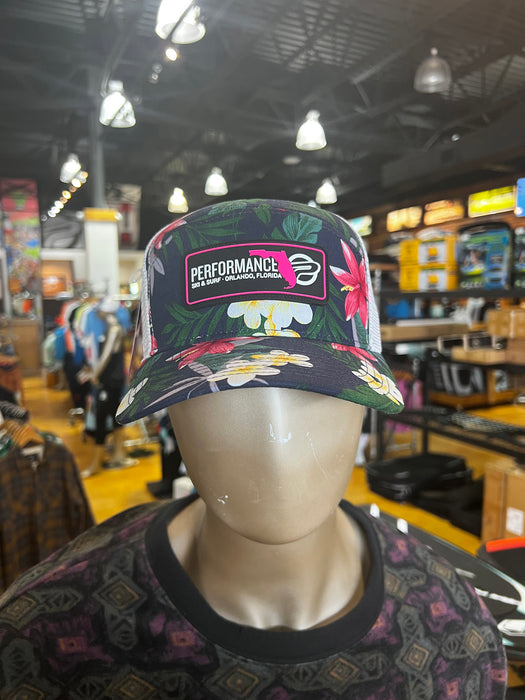 Performance Draftsman Hat Pink Navy Floral / White