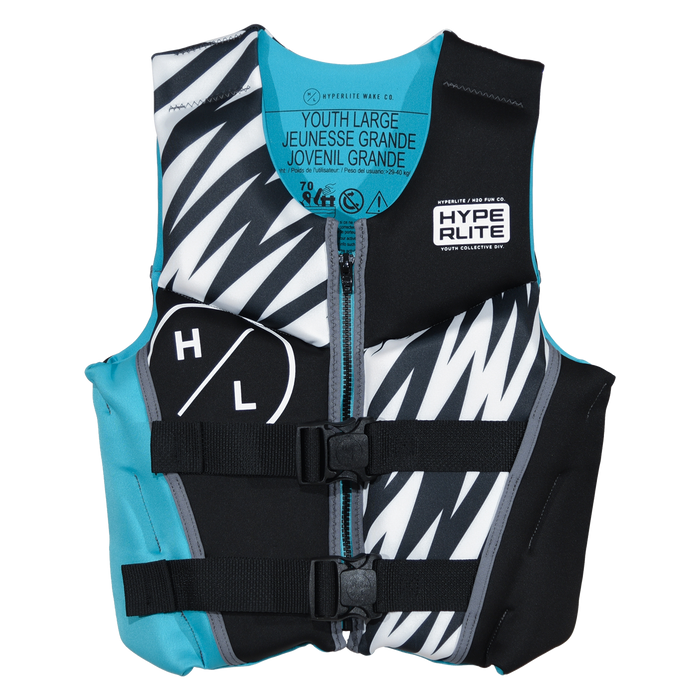 2027 Hyperlite Boys’ Youth Indy CGA Life Vest – Black/Yellow