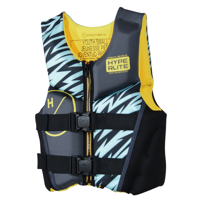 2027 Hyperlite Boys’ Youth Indy CGA Life Vest – Black/Yellow