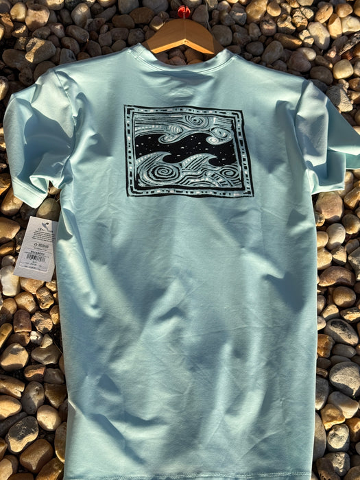 Billabong Crayon Wave Premium Tee – Youth. Coastal Blue