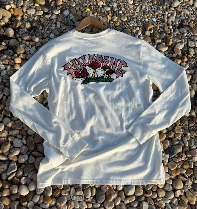 Billabong Theme Arch Long Sleeve T-Shirt- Off White
