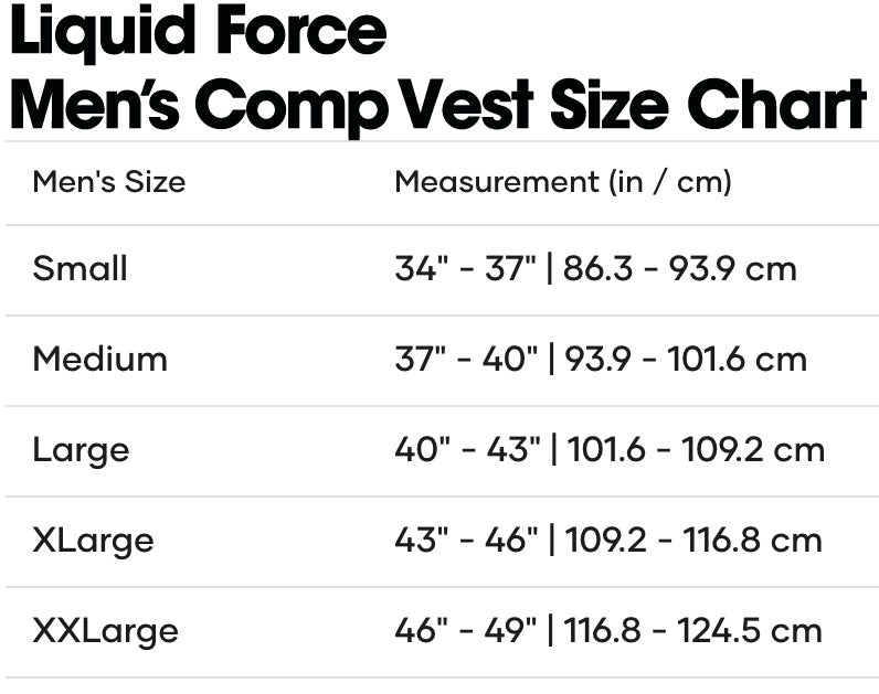 Liquid Force 2025 Arc Men's Competition Vest Black