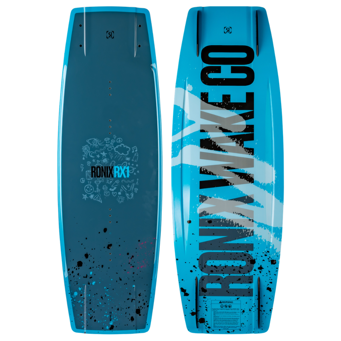 Ronix 2027 RX1 129cm Air Core 3 Kid's Hybrid Rocker Wakeboard (Dove Grey Splattered Blue)