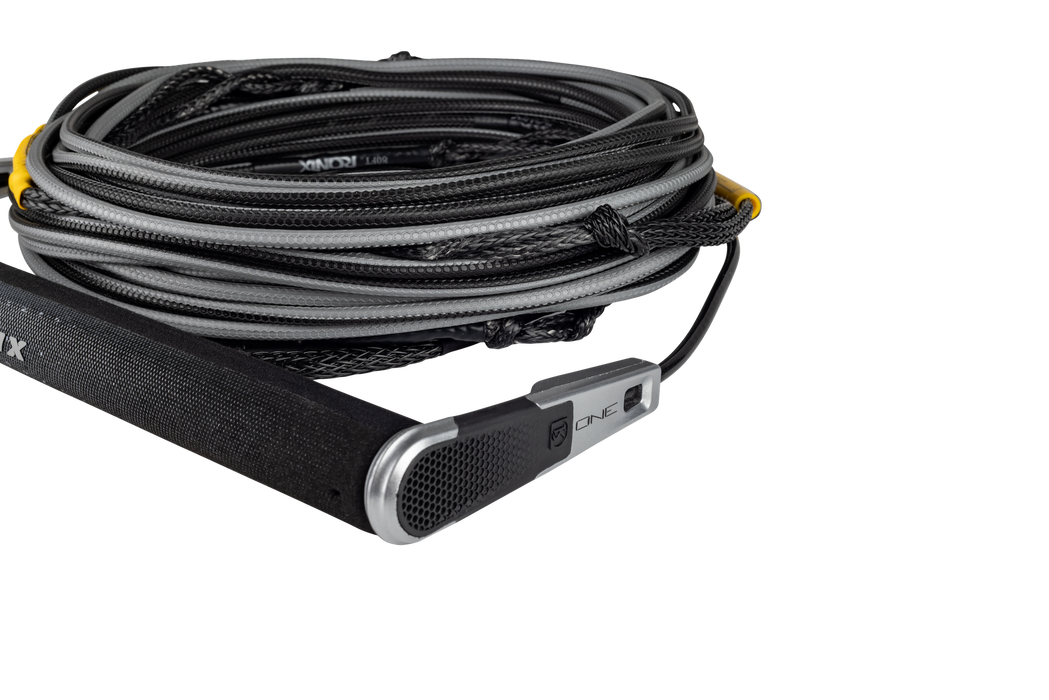 Ronix 2026 One Combo - Hide Grip 1.25 in. Dia. w/80 ft. 5-Sect. R8 Rope - Chrome / Black