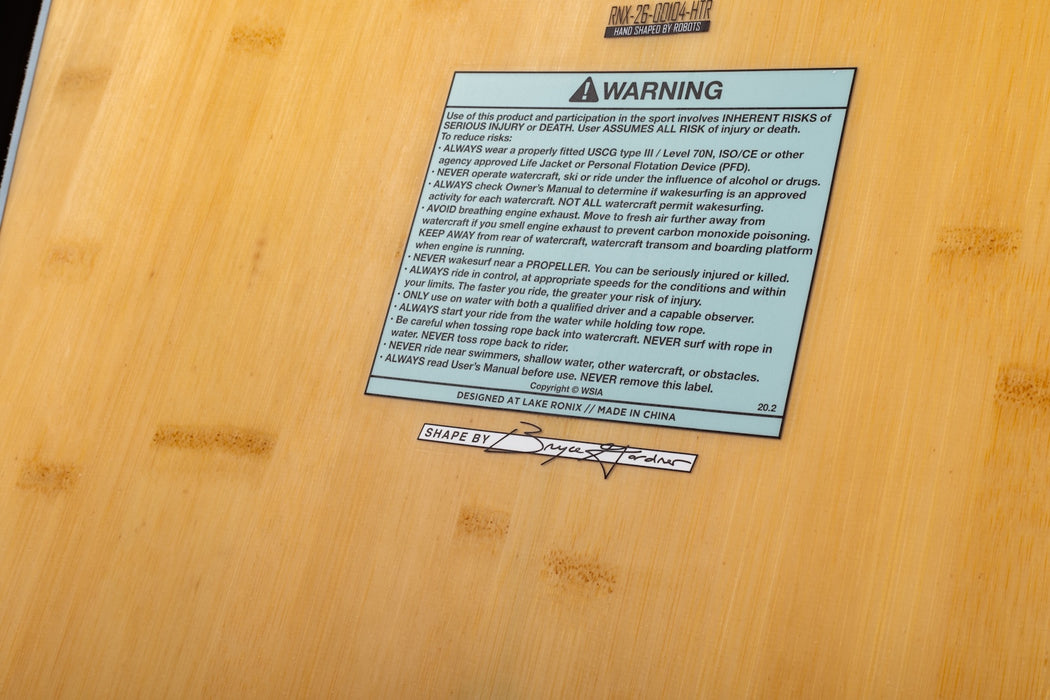 Ronix 2026 Aloha Longboard Wakesurfer 5'2 - Marsh 'Mellow' - Mist / Bamboo