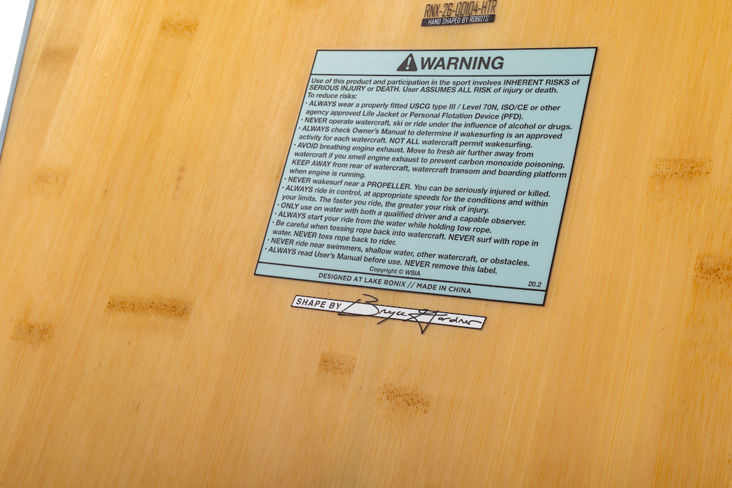 Ronix 2026 Aloha Longboard Wakesurfer 5'2 - Marsh 'Mellow' - Mist / Bamboo