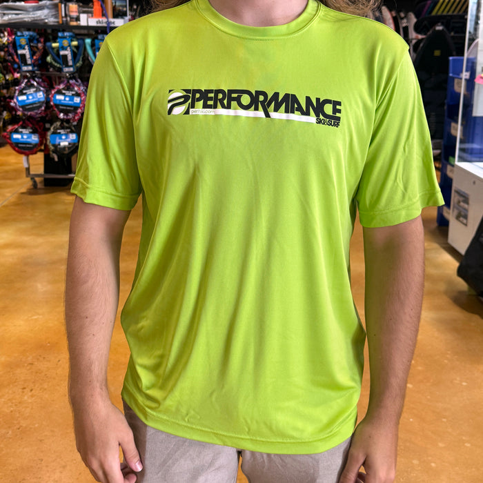 Performance Ski and Surf Mens Dryfit Short Sleeve Shirt Neon Green