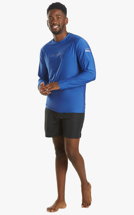 Oneill Mens Basic Skins 50+ Long Sleeve Rash Guard - Pacific