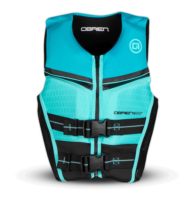 Obrien 2027 Youth Flex V-Back Life Jacket - Black/Aqua