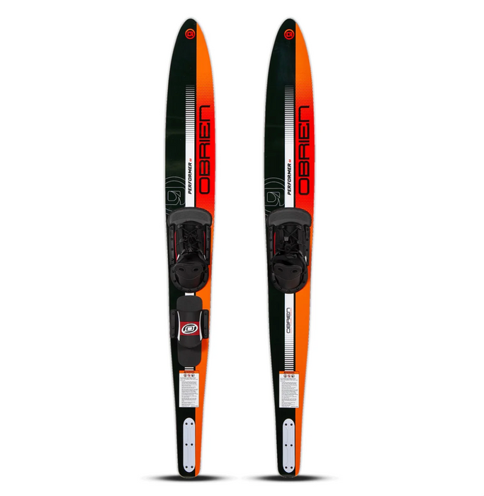 Obrien 2027 Performer 68" Combo Waterskis with Z-8 bindings and rear toe STD (Red)