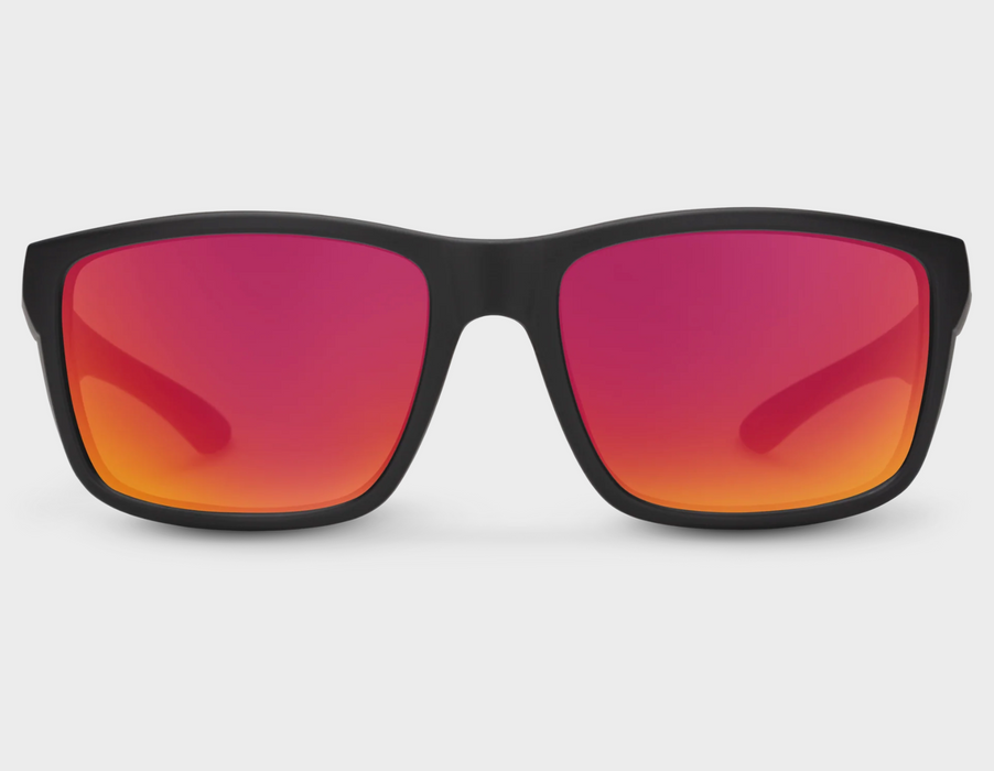 Suncloud Mayor Matte Black / Polar Red Mirror