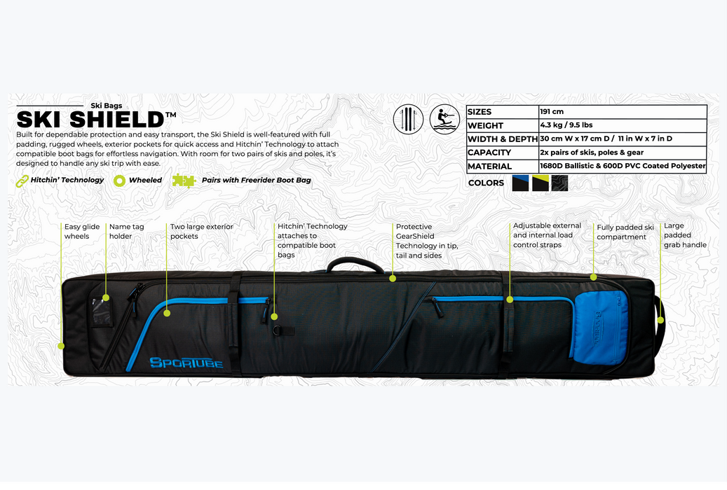 Sportube Ski Shield Ski Bag 191 cm AZURE Blue