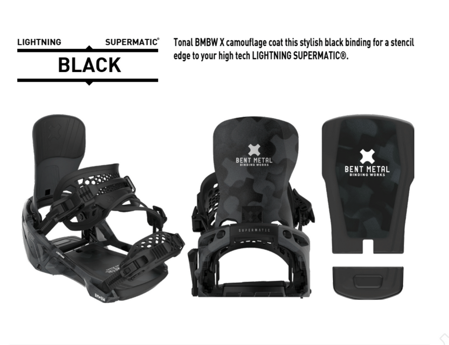 Bent Metal 2027 Lightning Supermatic Snowboard Bindings - Black