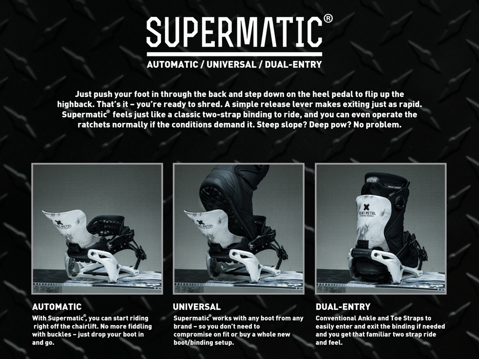 Bent Metal 2027 Lightning Supermatic Snowboard Bindings - Black