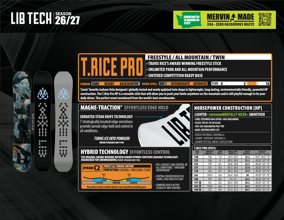 Lib Tech 2027 T. Rice Pro Snowboard