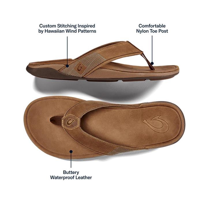 OluKai Tuahine Mens Sandal - Toffee