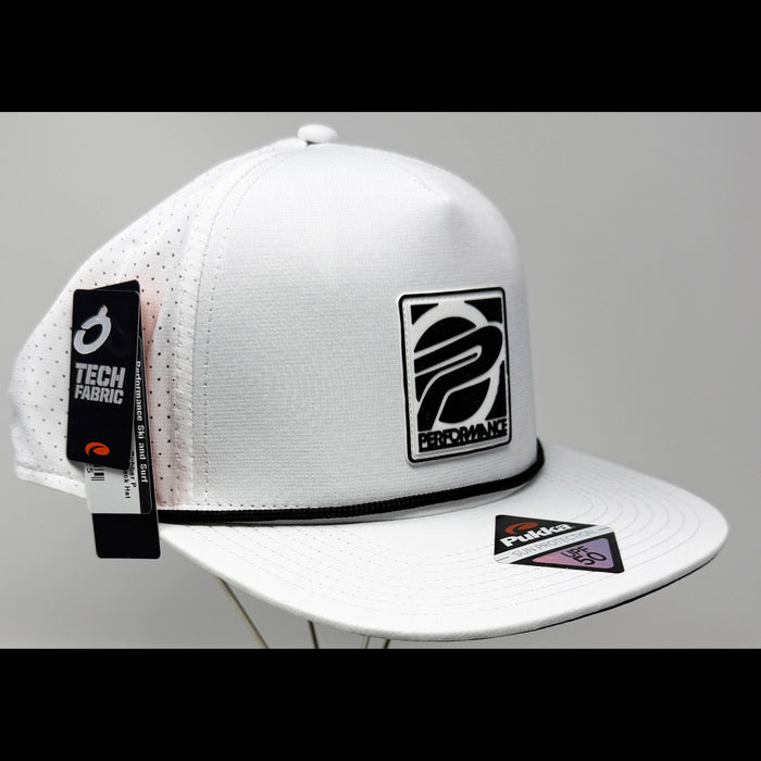 Performance Rubber P Logo Tech Snap Back Hat - Solid White