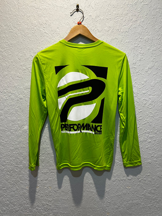 Performance Ski and Surf Youth Dryfit Long Sleeve T-Shirt Neon Green