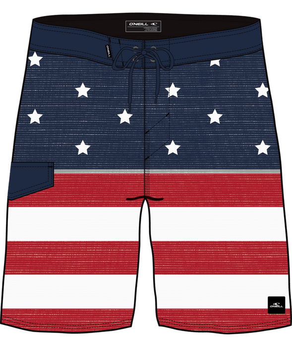 Oneill Lennox USA 20" Board Short Red White and Blue