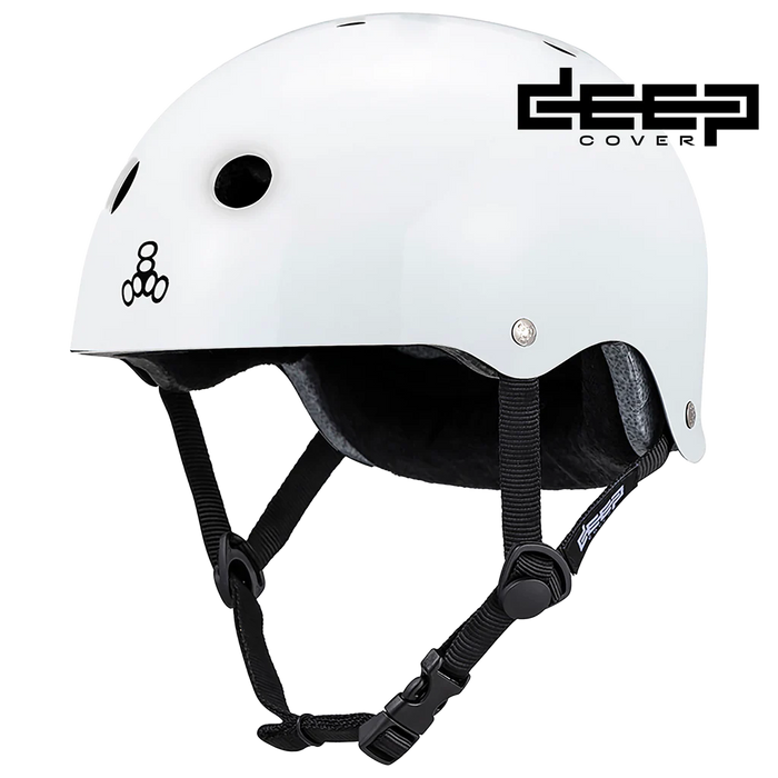 Triple Eight Deep Cover Helmet-Glossy White