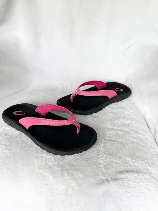 Olukai Kulapa Kai Girls Sandal - Pink-Black