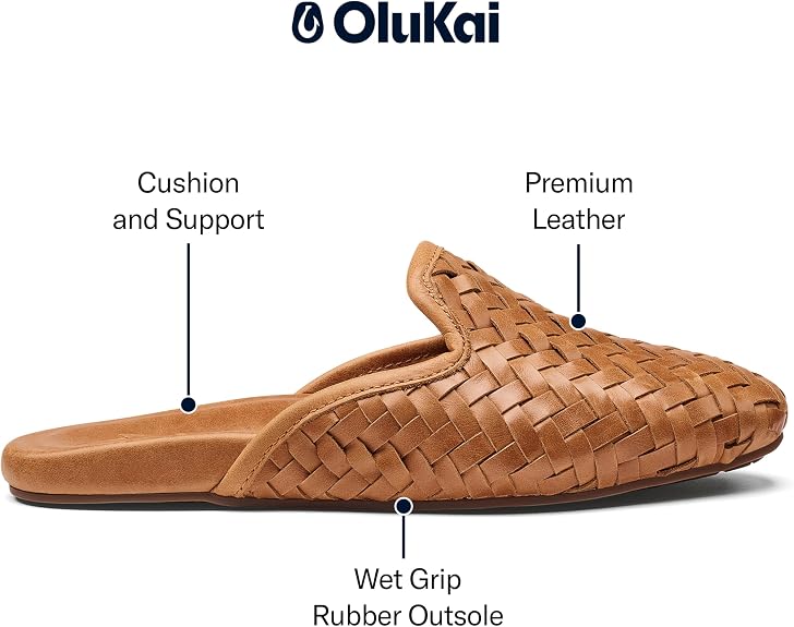 Olukai MI'I Kukui Brown Slip On Womens Mule