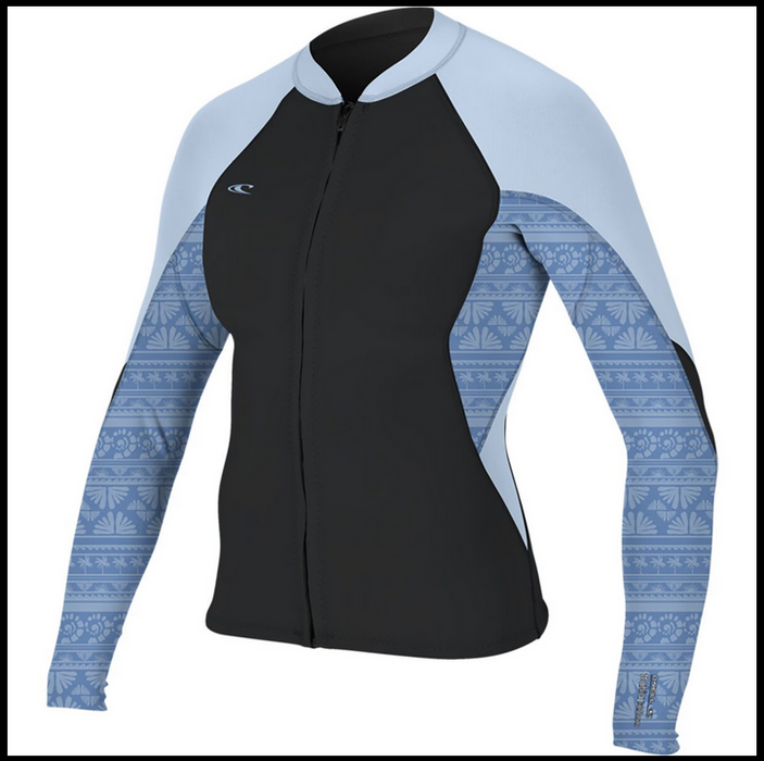 ONeill Women Bahia 1/0.5MM Fullzip Jacket Temp Steel / Surf AB / Chamblu 14