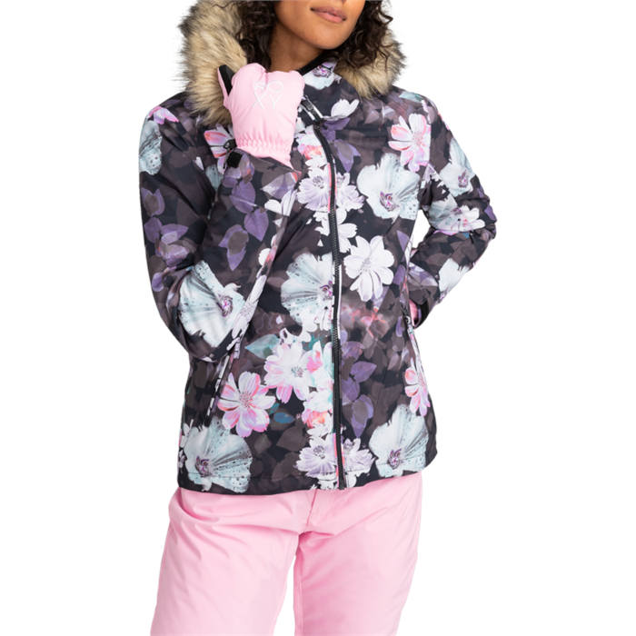 Roxy Jet Ski Jacket True Black Blurry Flower — Performance Ski & Surf